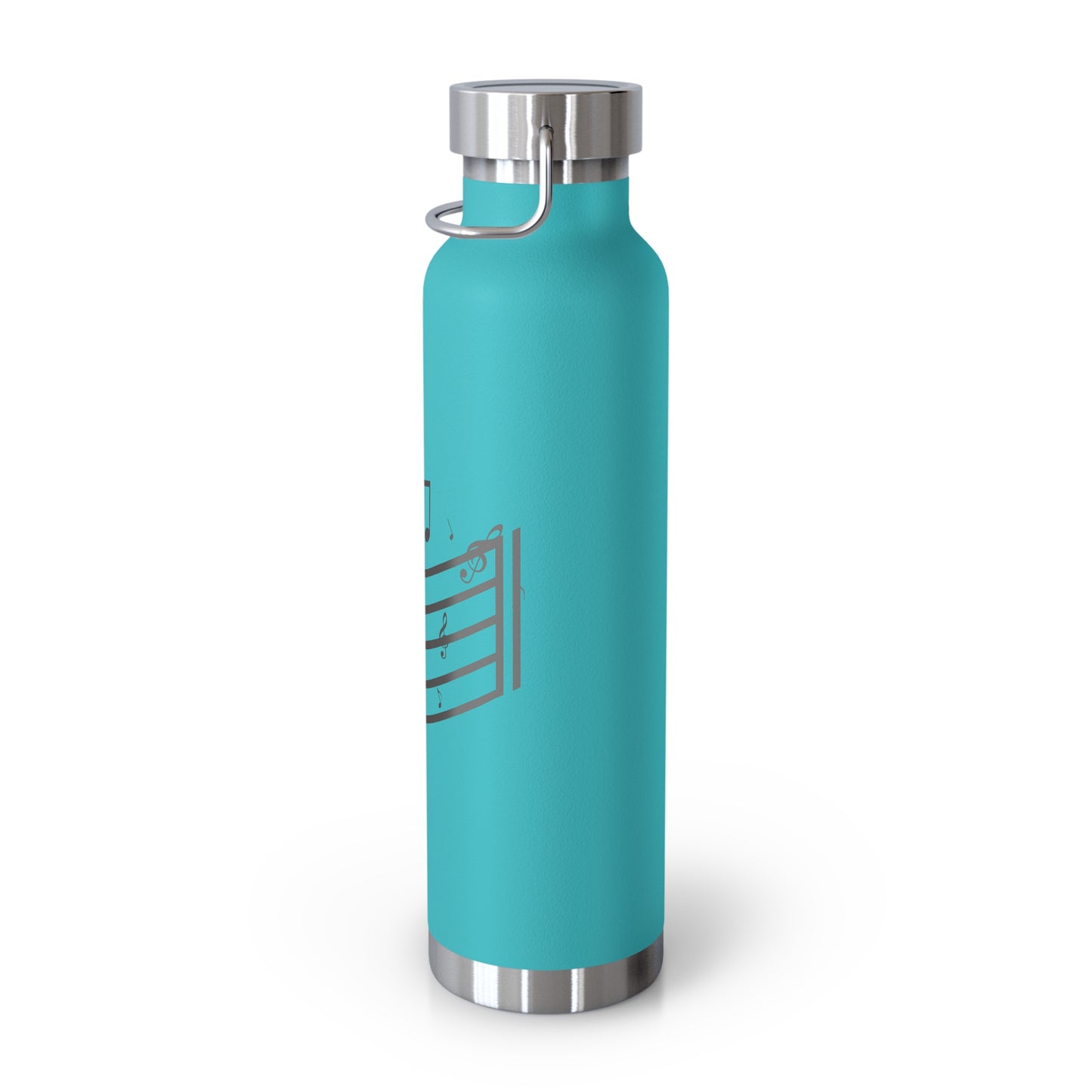 22oz Insulated Water Bottle — Red Musical Notes Stainless Steel Vacuum Bottle