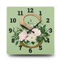 Floral Initial Acrylic Wall Clock, Elegant Home Décor - Letter S