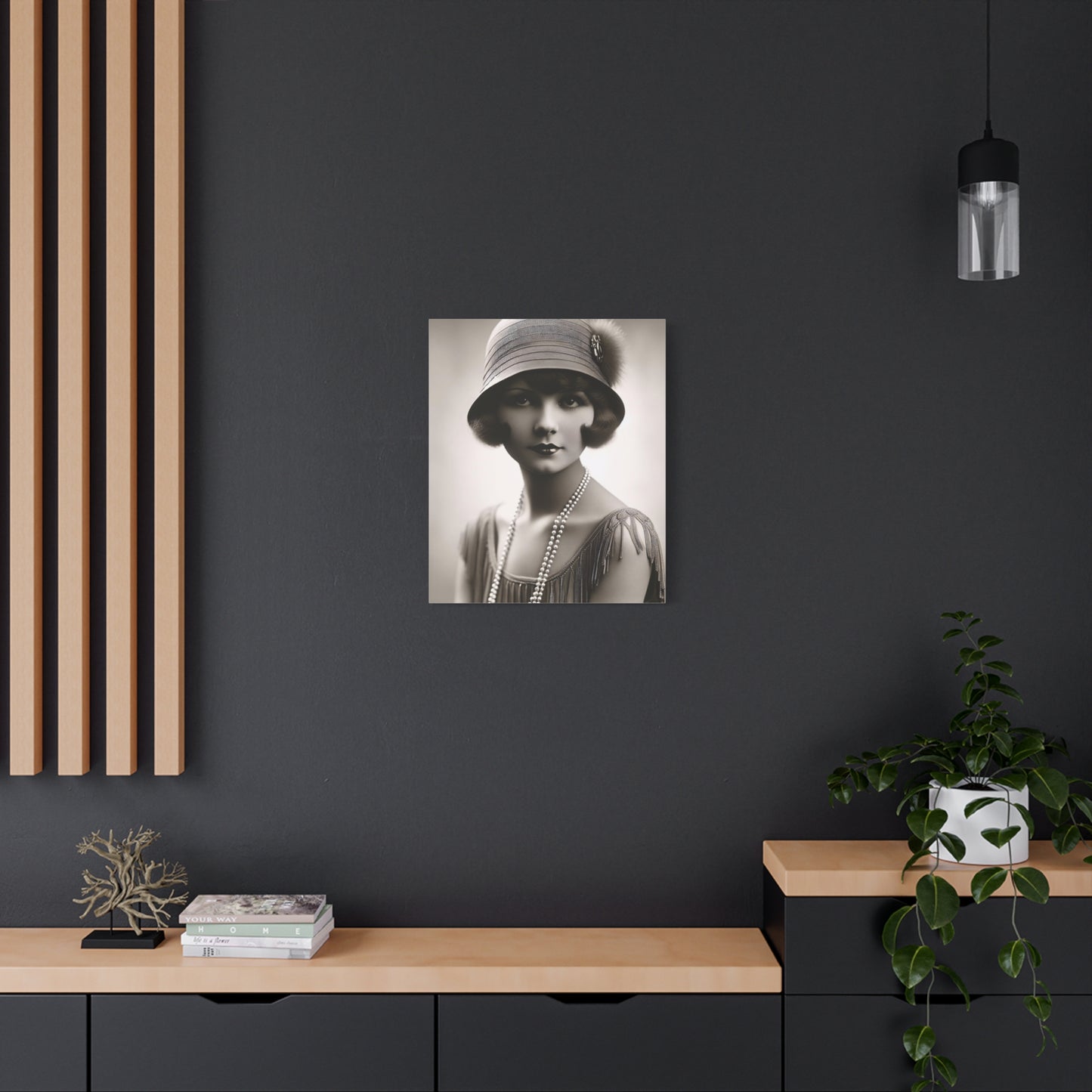 Vintage 1920s Flapper Portrait Canvas