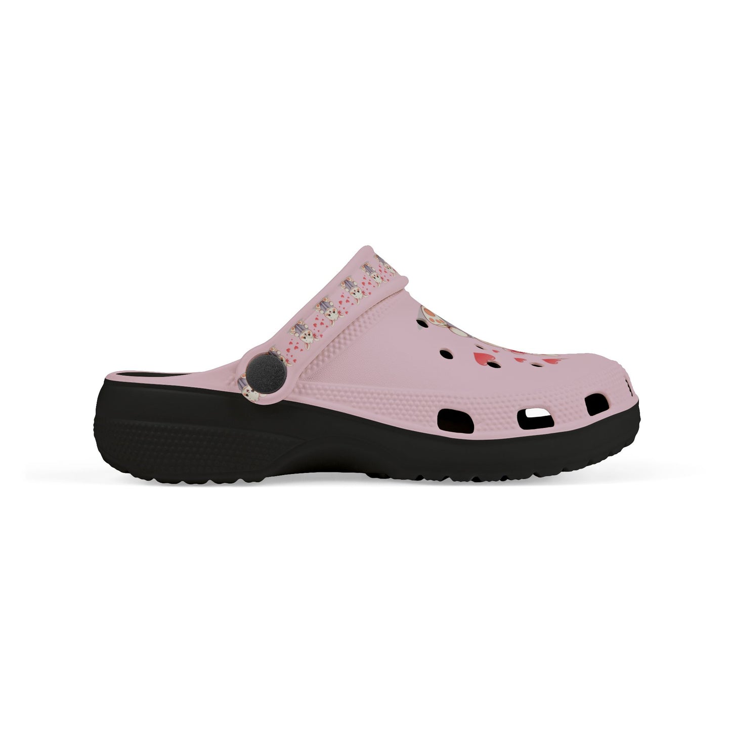 Kids Pink Bunny Clogs — Cute EVA Foam Slip-On Shoes with Hearts