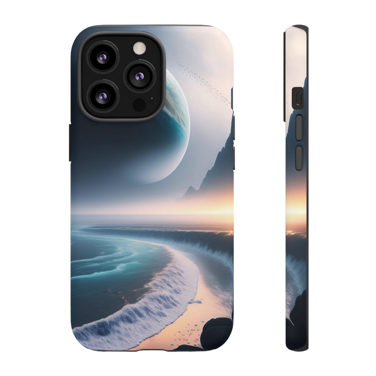 Galaxy Ocean Phone Case — Surreal Planet Beach Tough Case
