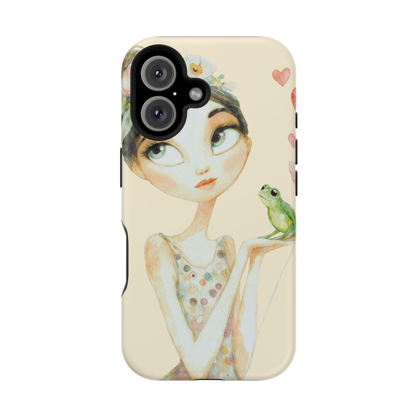 Whimsical Girl with Frog Magnetic Impact Phone Case