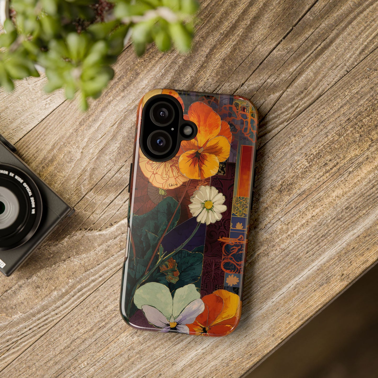 Floral Pansy Tough Phone Case — Vintage Botanical Protection