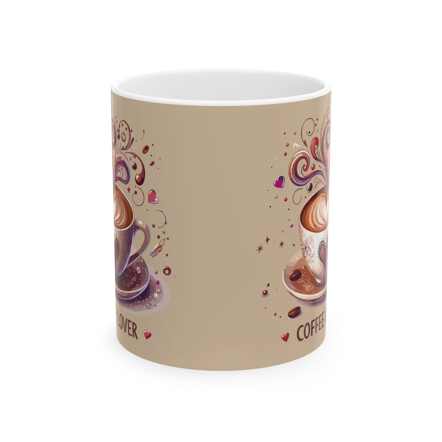 Coffee Lover Ceramic Mug — Cute Whimsical Coffee Art (11oz & 15oz)