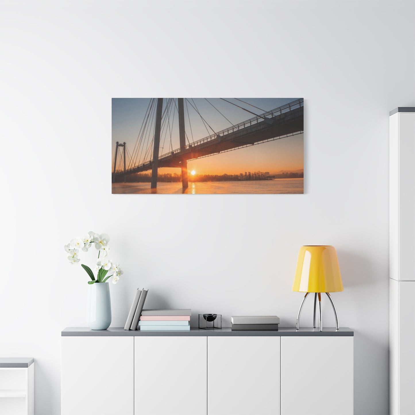 Sunrise Bridge Canvas Wall Art — Matte Stretched Canvas