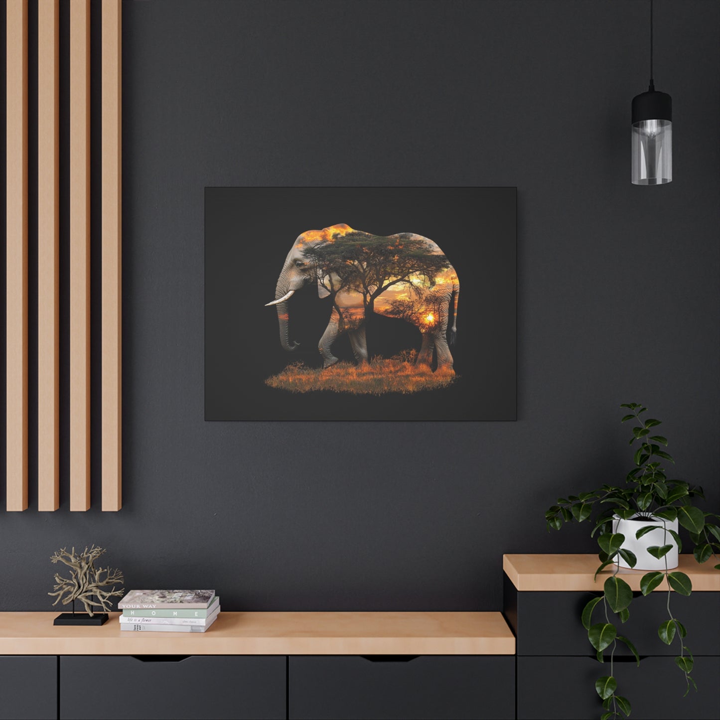 Elephant Tree Matte Canvas Art