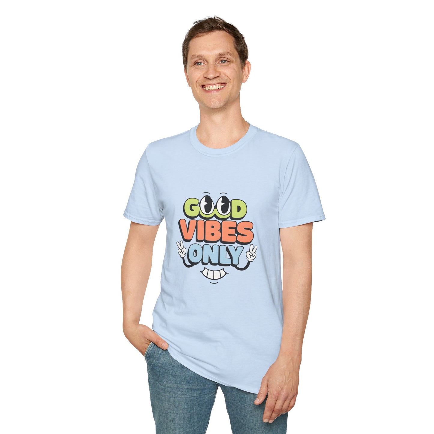 Good Vibes Only T-Shirt — Retro Smiley Graphic Tee