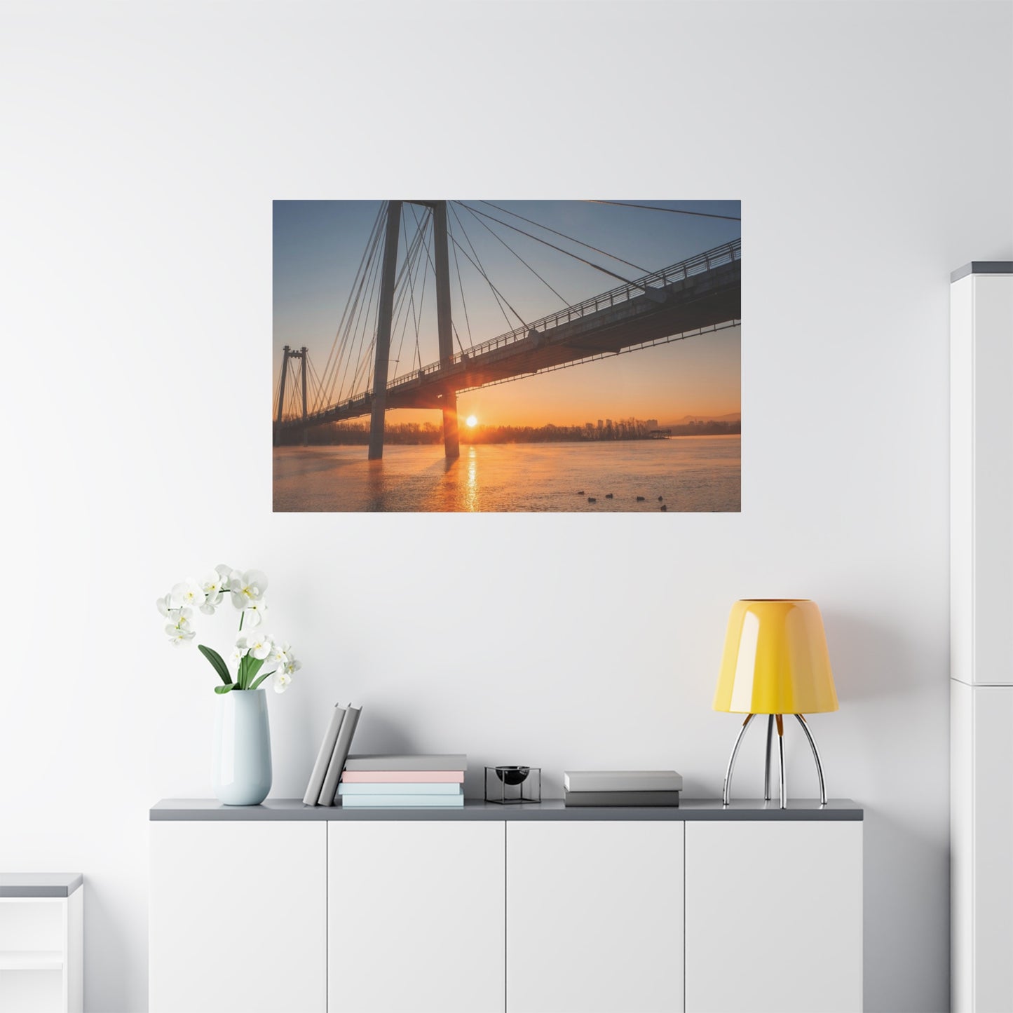 Sunrise Bridge Canvas Wall Art — Matte Stretched Canvas