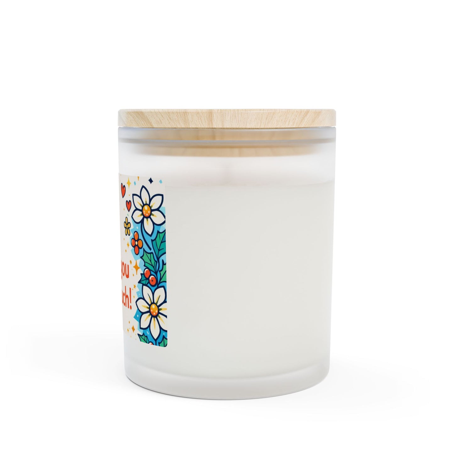 Thank You Very Much Frosted Glass Candle — Floral Appreciation 11oz
