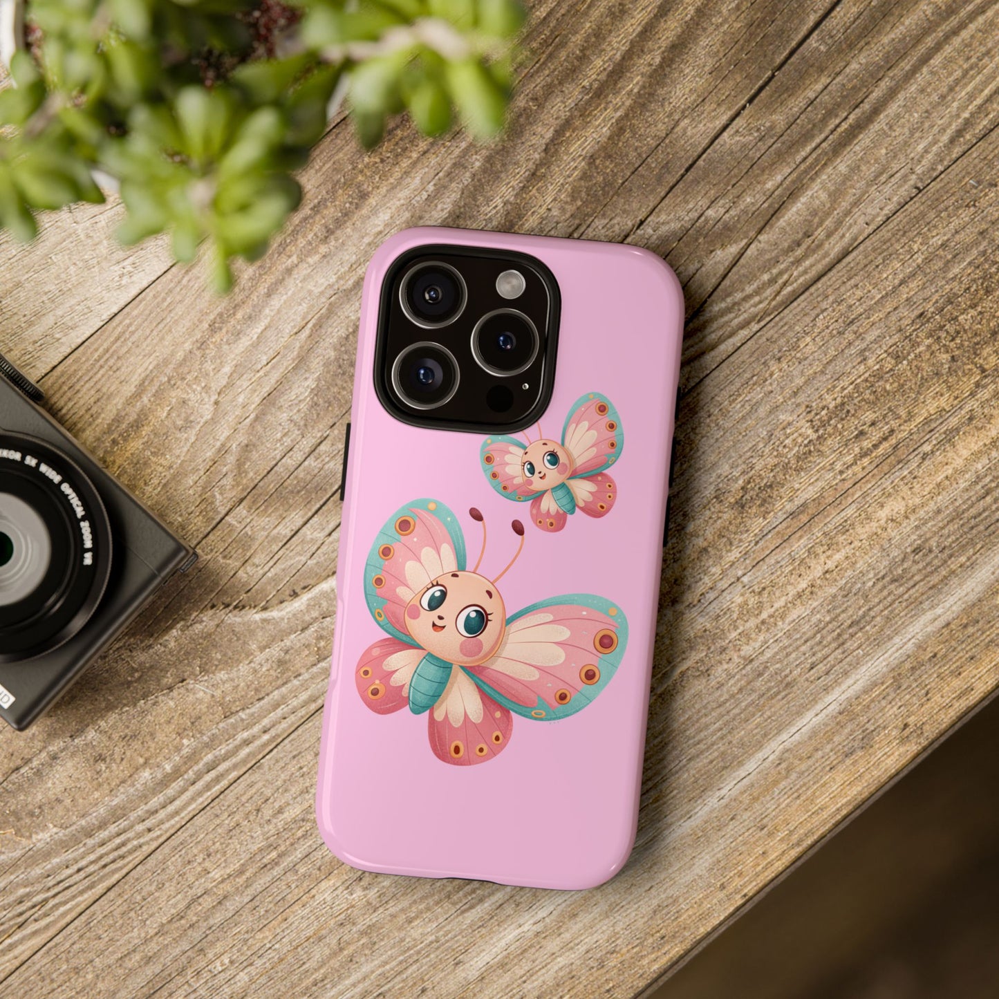 Cute Butterfly Phone Case, Tough Phone Cover, Girly Phone Accessory, Unique Gift for Her, Kids Phone Case, Floral Design Case
