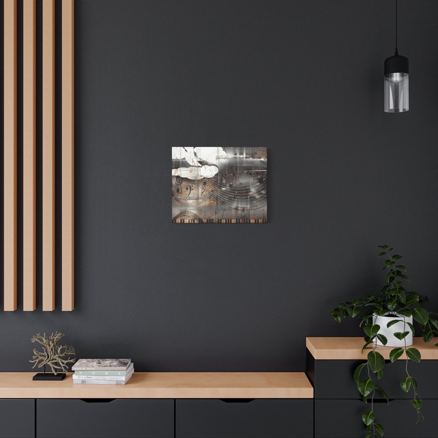 Abstract Musical Notes Matte Stretched Canvas Art (1.25")