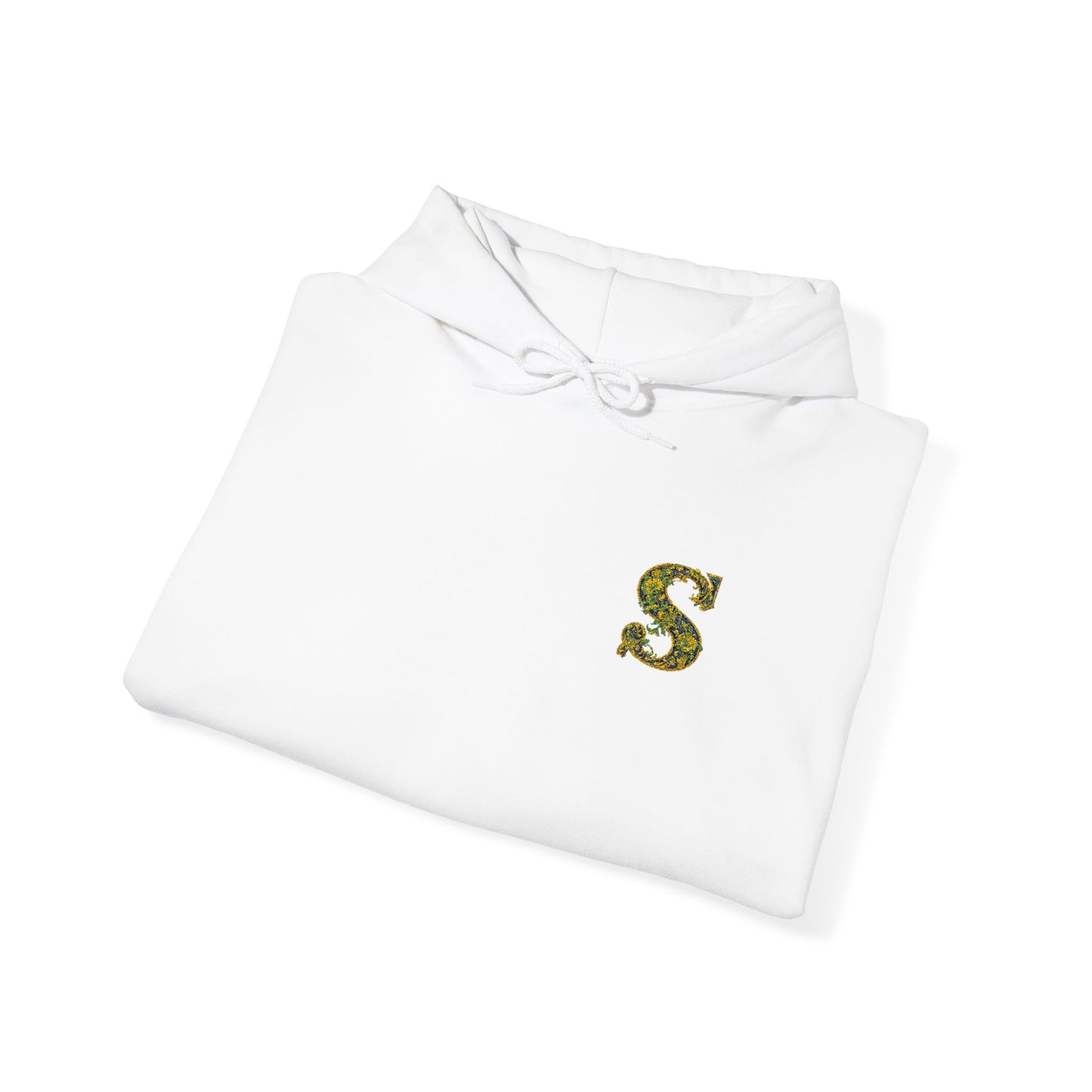 Floral S Initial Hoodie — Monogrammed Flower Letter Sweatshirt