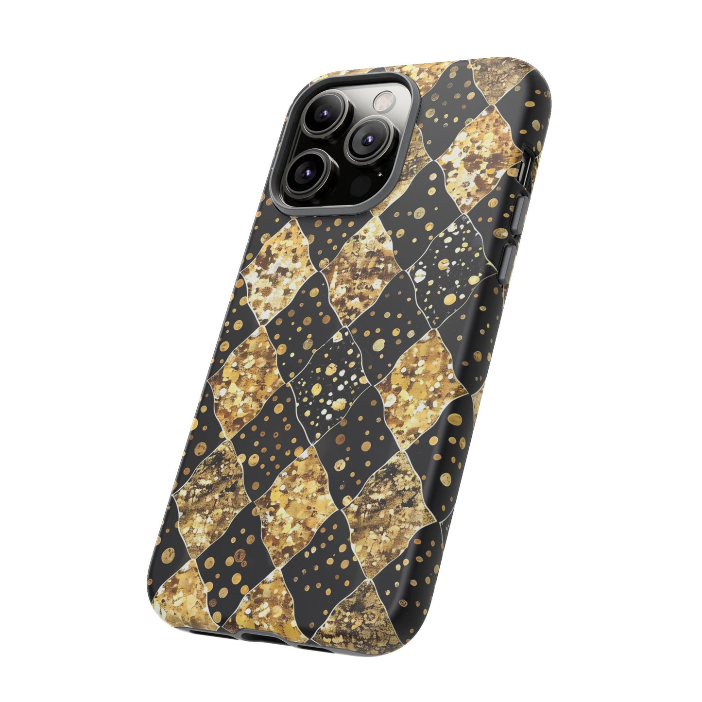 Elegant Gold & Black Phone Case for Tough Protection