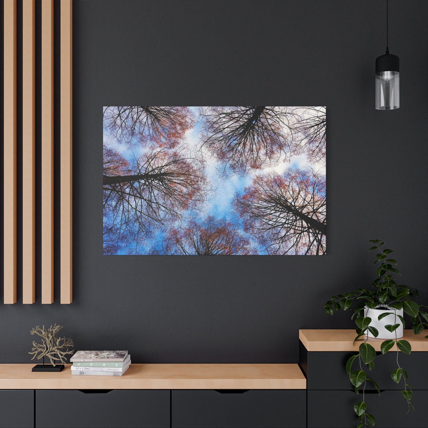 Canopy Sky Canvas Print — Winter Tree Tops Wall Art