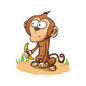 Whimsical Monkey Sticker for Kids, Cute Animal Decal
