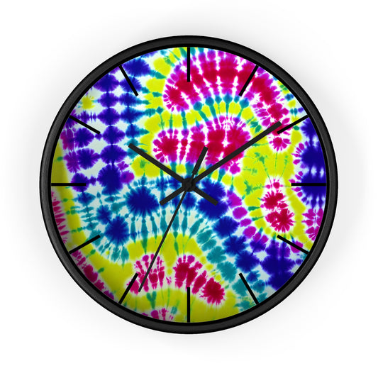 Vibrant Tie-Dye Wall Clock, Colorful Home Decor