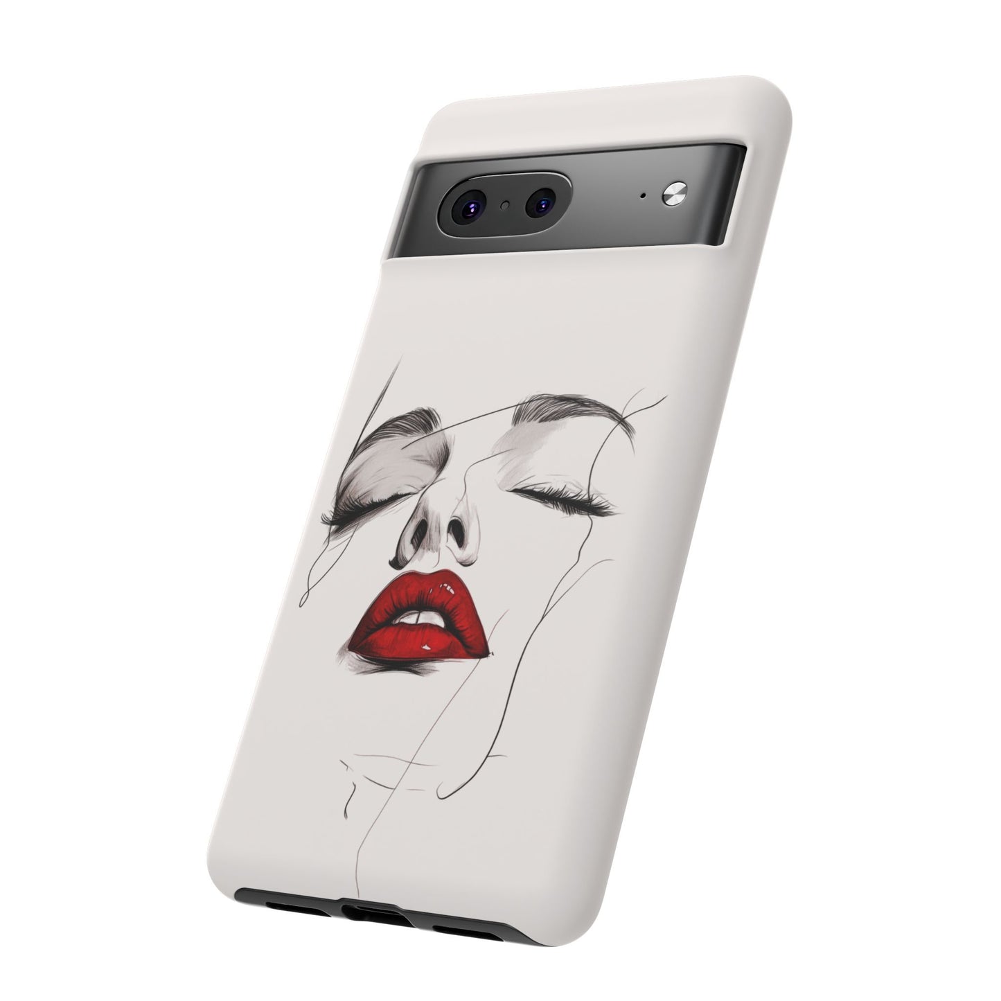Stylish Phone Case with Artistic Lip Design, Femme Tech Accessory, Trendy Device Cover, Gift for Her, Unique Phone Accessories