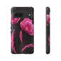 Floral iPhone Case | Tough Cases with Pink Poppy Design, Elegant Flower Phone Cover, Gift for Her, Spring Accessories, Chic Tech