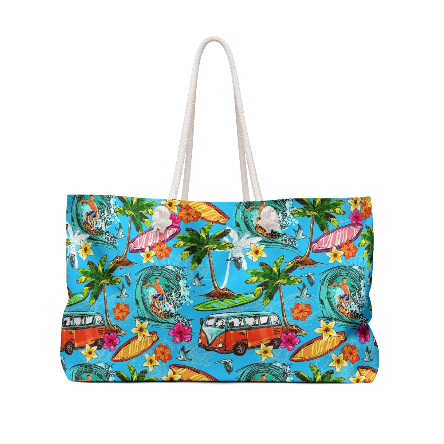Tropical Surf Weekender Bag – Vintage Van, Surfboards & Palm Beach Tote