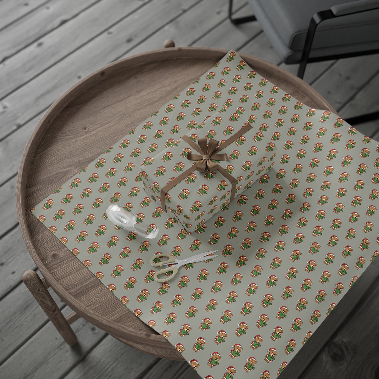 Gingerbread Elf Pattern Wrapping Paper Roll – Festive Holiday Gift Wrap