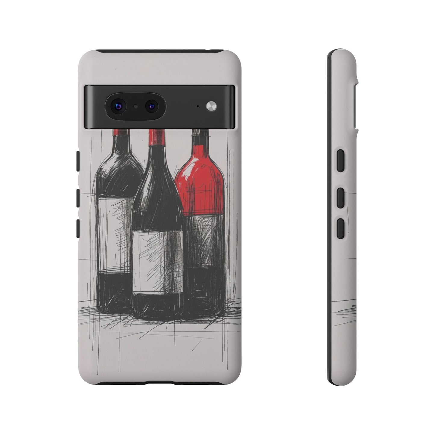 Wine Lover's Phone Case, Tough Phone Cover, Artistic Wine Design, Gift for Wine Enthusiasts, Customizable Case, Unique Wine Art
