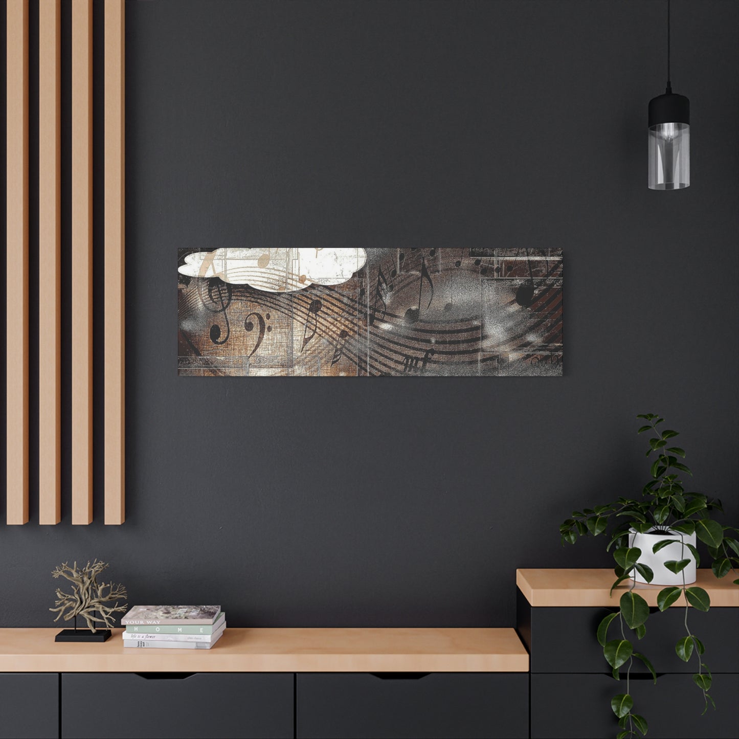 Abstract Musical Notes Matte Stretched Canvas Art (1.25")