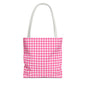 Cute Pink Gingham Tote Bag - Reusable Shopping Bag, Beach Tote
