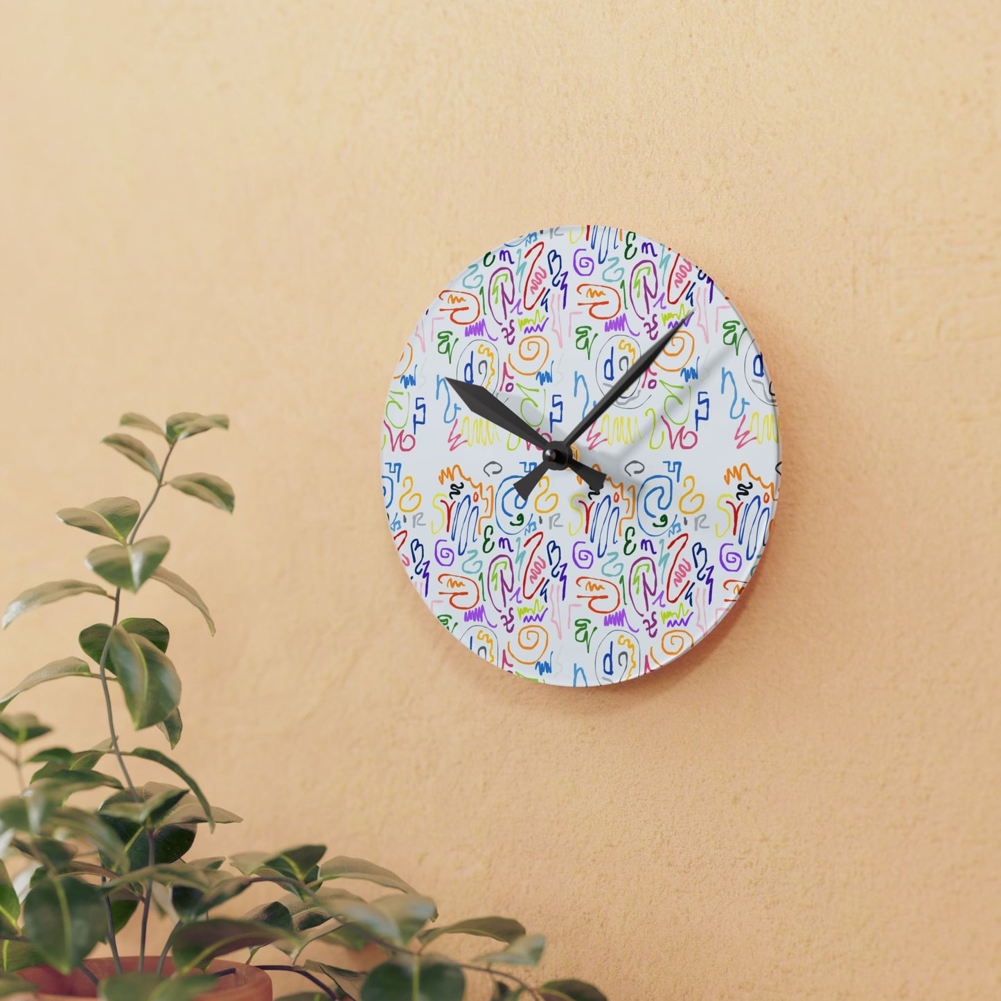 Colorful Abstract Acrylic Wall Clock
