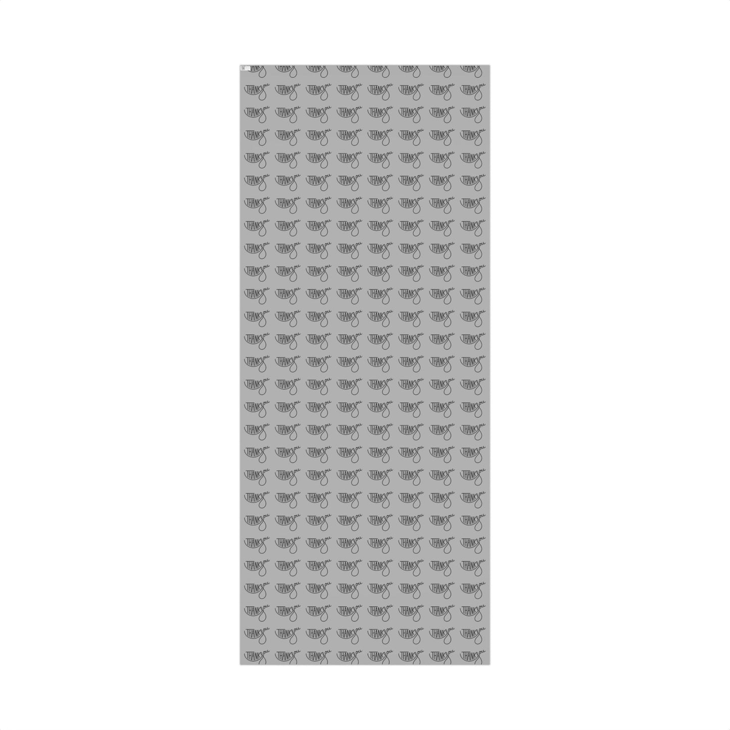 Gift Wrap Paper — 'Thank You' Patterned Wrapping Paper (Gray)