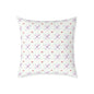 Floral Geometric Square Pillow – Pink & Lavender Patterned Throw Cushion