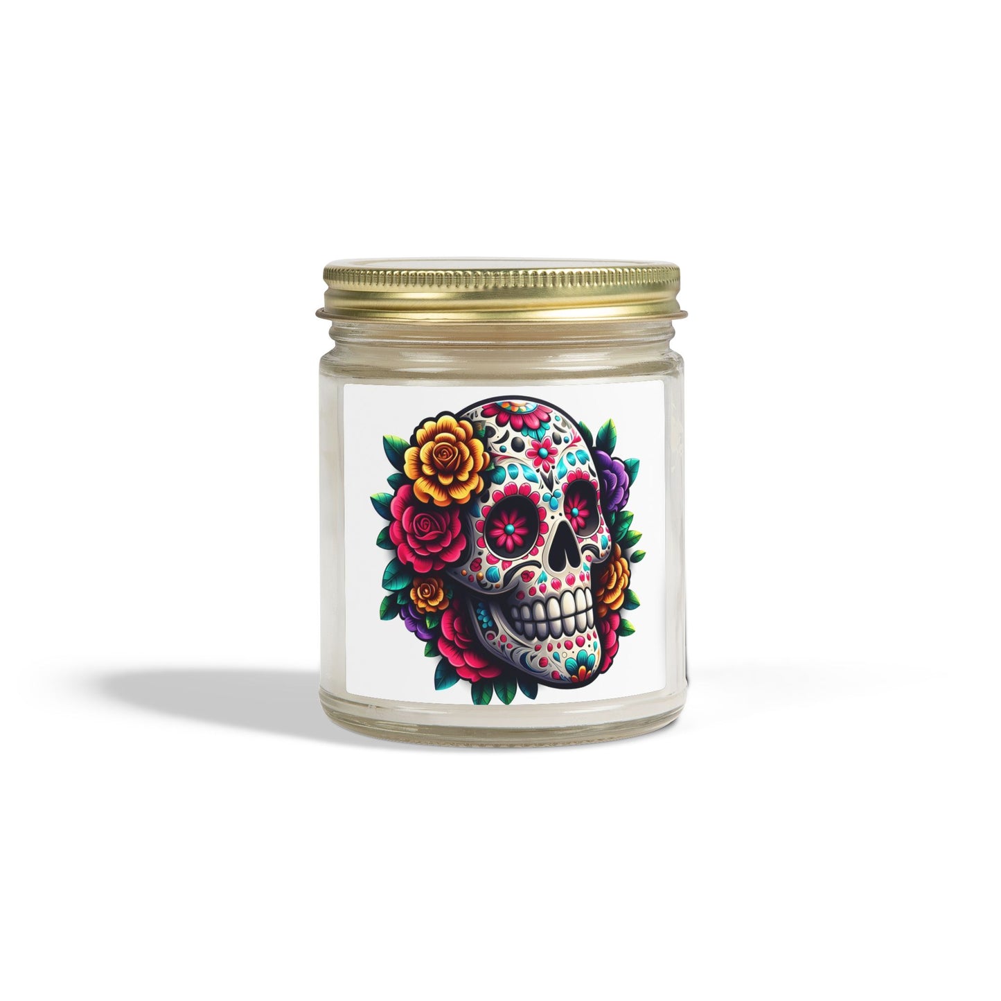 Day of the Dead Coconut Apricot Scented Candle (4oz & 9oz)