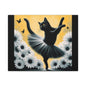 Ballet Black Cat Canvas Print — Whimsical Cat Ballerina Wall Art