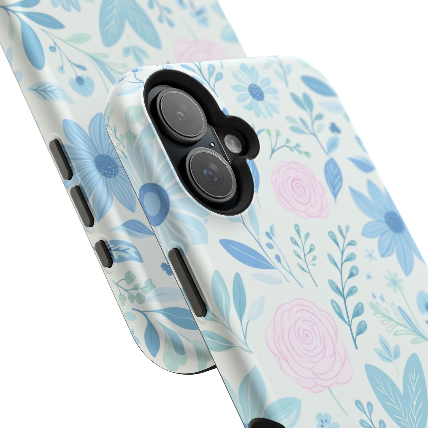 Floral Pastel Magnetic Impact Phone Case — Blue & Pink Botanical Design