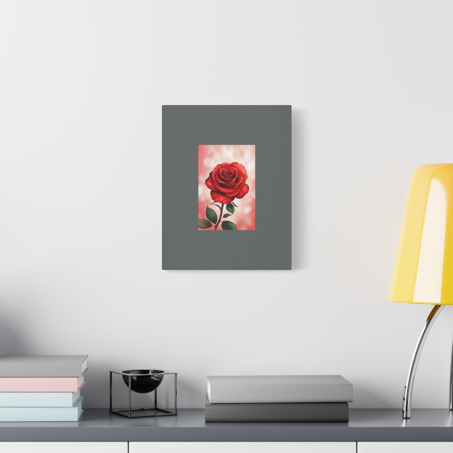 Red Rose Vertical Matte Canvas Print — Romantic Floral Wall Art
