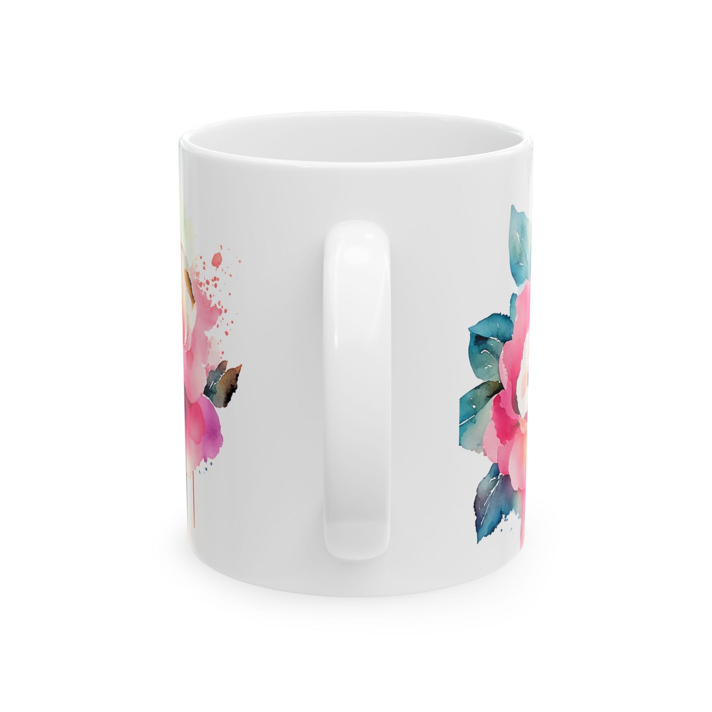 Floral Ceramic Mug - Elegant Design for Tea and Coffee Lovers