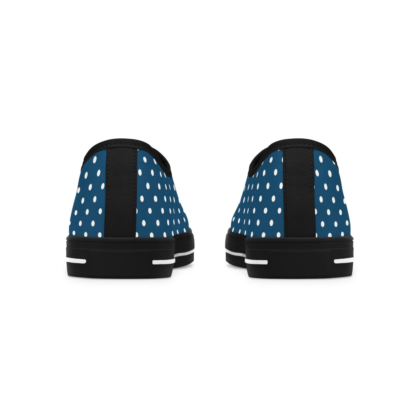 Polka Dot Low Top Sneakers — Navy White Retro Casual Shoes