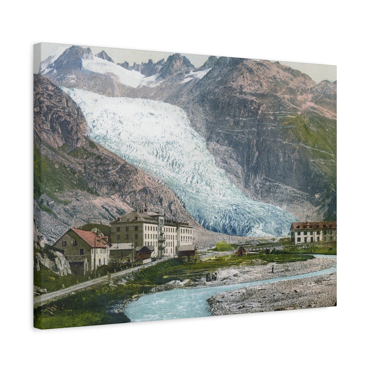 Glacier Village Matte Canvas Print