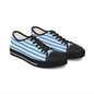 Blue Striped Low Top Sneakers — Casual Canvas Shoes