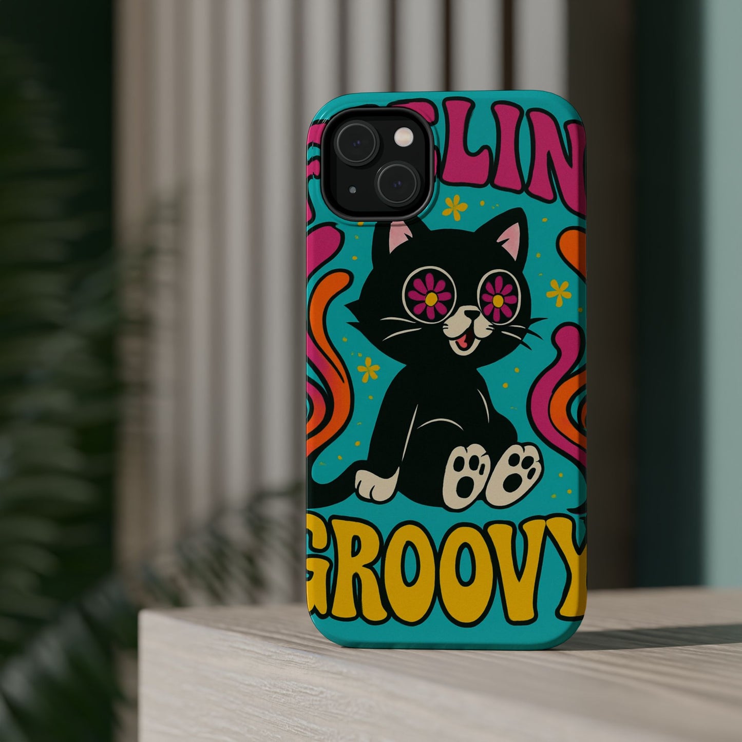Groovy Cat Magnetic Impact-Resistant Phone Case