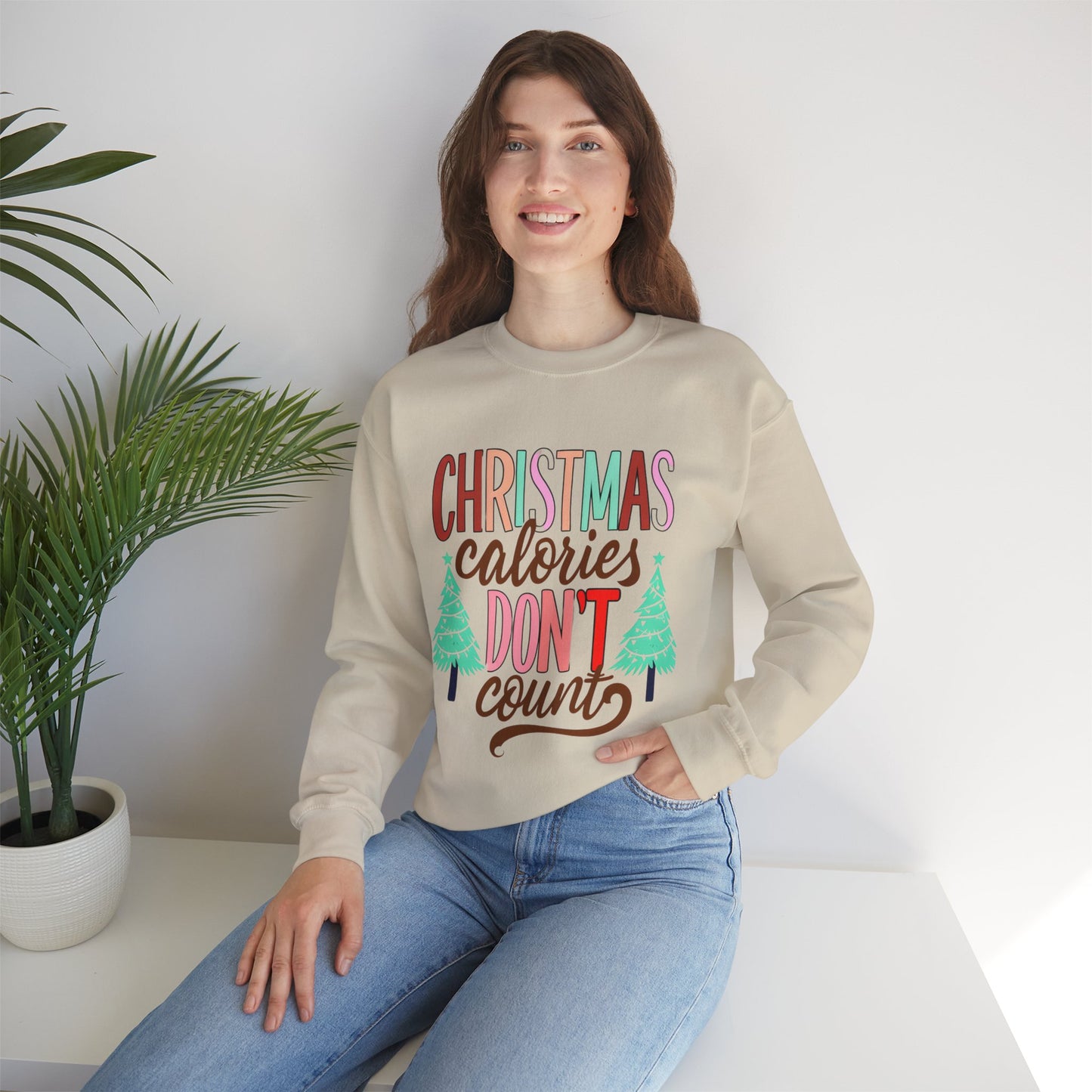 Christmas Calories Don't Count Sweatshirt — Funny Holiday Crewneck
