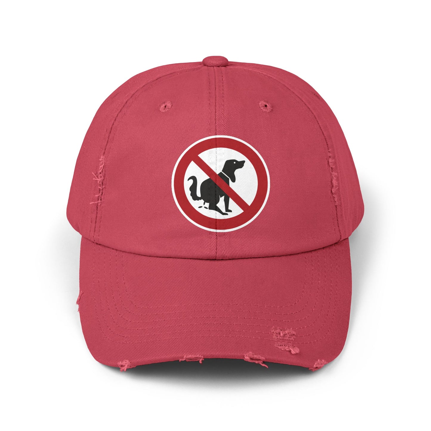 Unisex Distressed Cap with No Dogs Allowed Design | Casual Wear, Dog Owners Gift, Trendy Cap for Pet Lovers, Outdoor Style