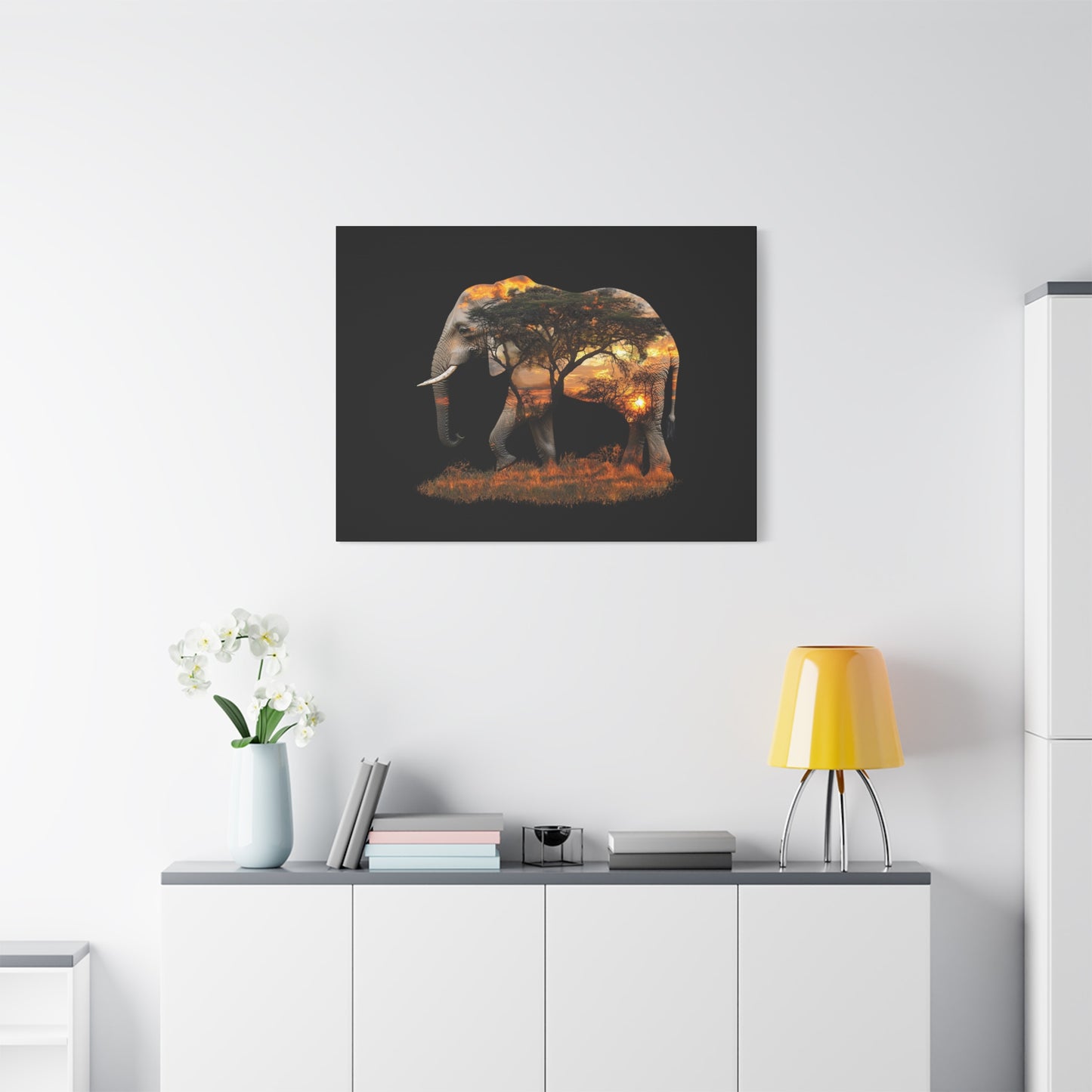 Elephant Tree Matte Canvas Art