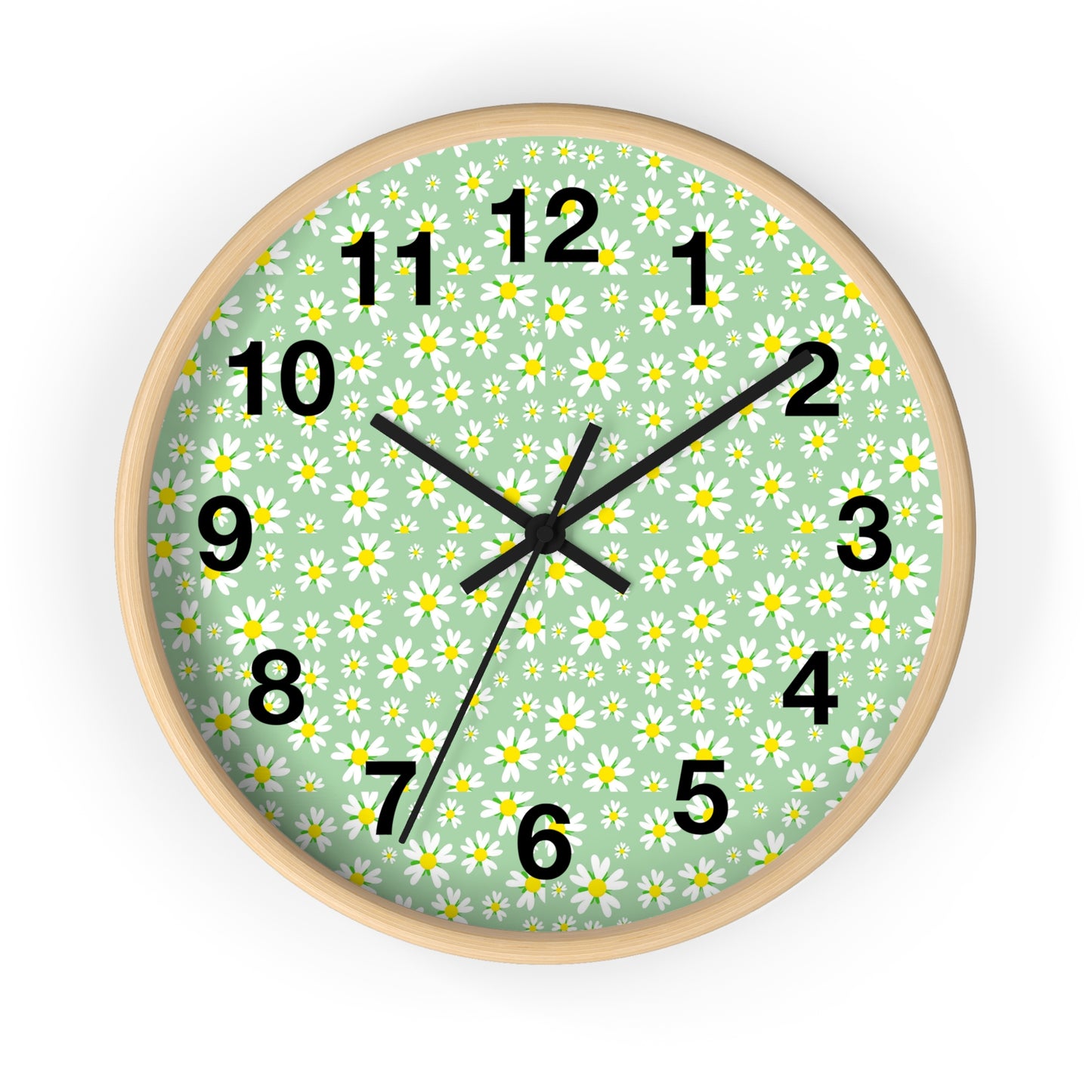 Floral Wall Clock, Rustic Home Decor, Spring Wall Art, Flower Design Clock, Unique Timepiece for Living Room, Gift for Her