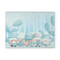 Winter Gnome Glass Cutting Board - Cute Nordic Holiday Kitchen Decor