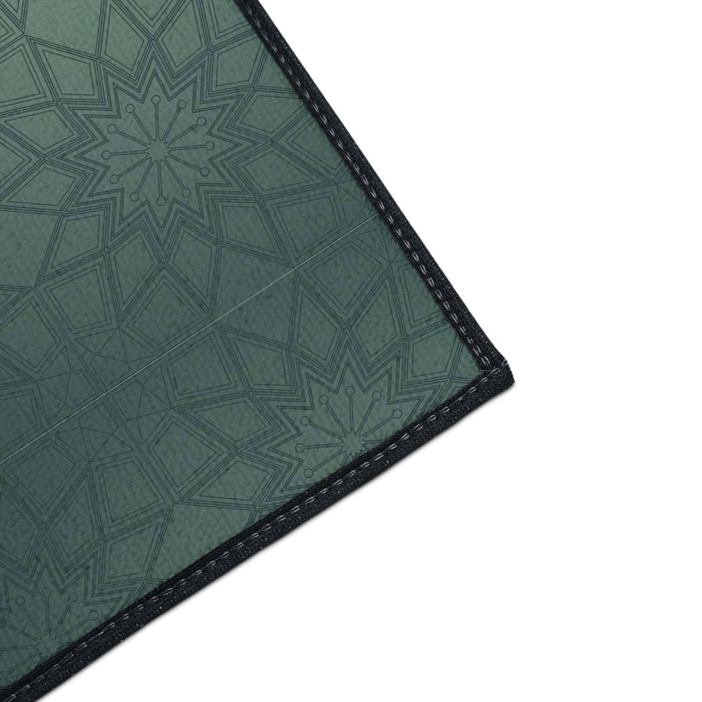 Heavy-Duty Floor Mat — Teal Geometric Anti-Fatigue Rug for Kitchen & Garage