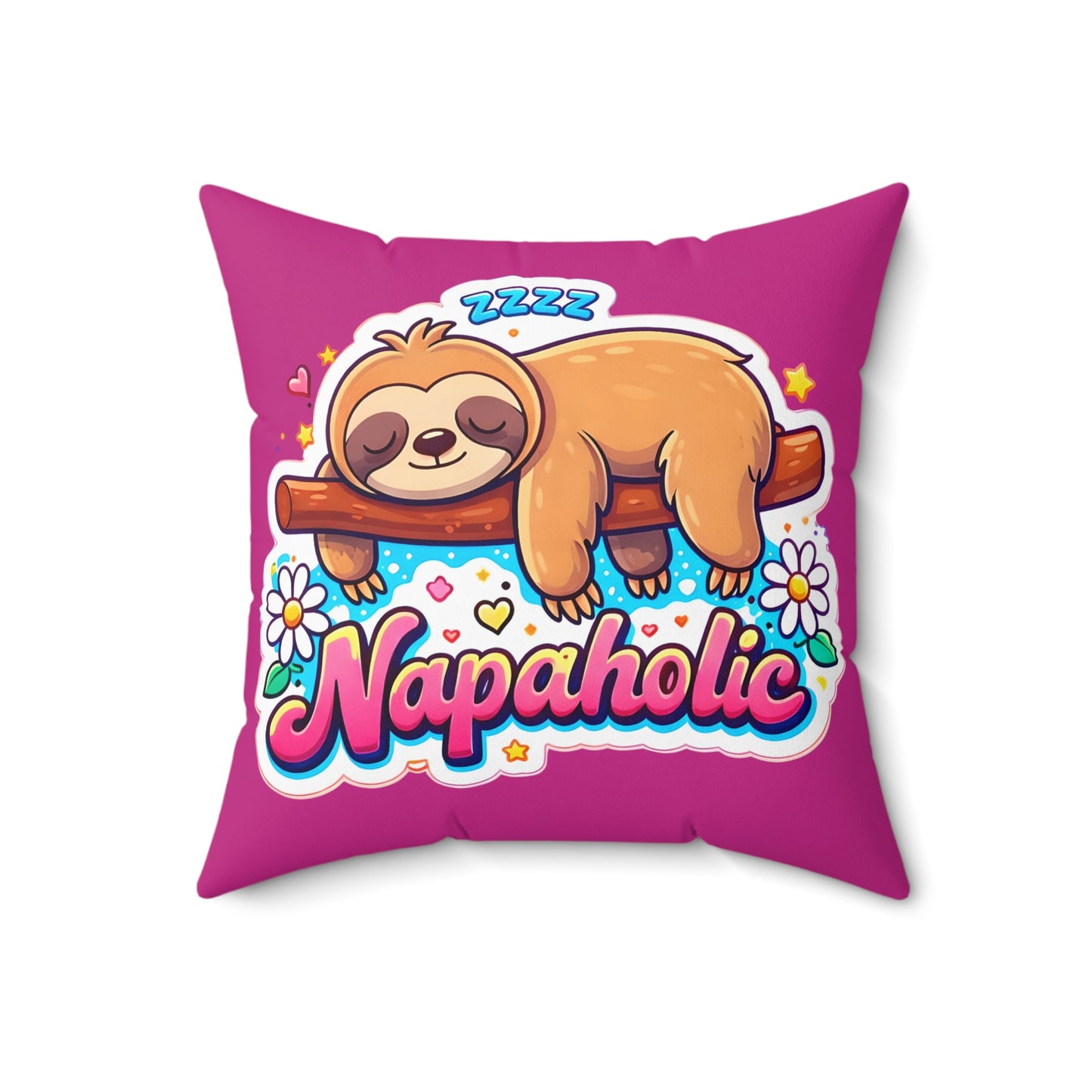 Napaholic Sloth Accent Pillow – Cute Sleeping Sloth Decorative Throw Pillow