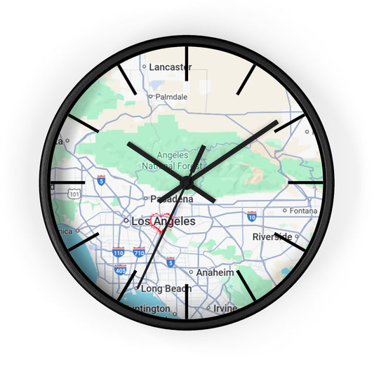 Los Angeles Wall Clock, Unique Home Decor, Custom City Map Clock, Modern Timepiece, Gift for Map Lovers