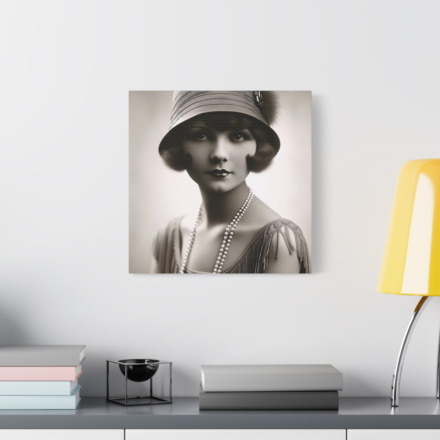 Vintage 1920s Flapper Portrait Canvas
