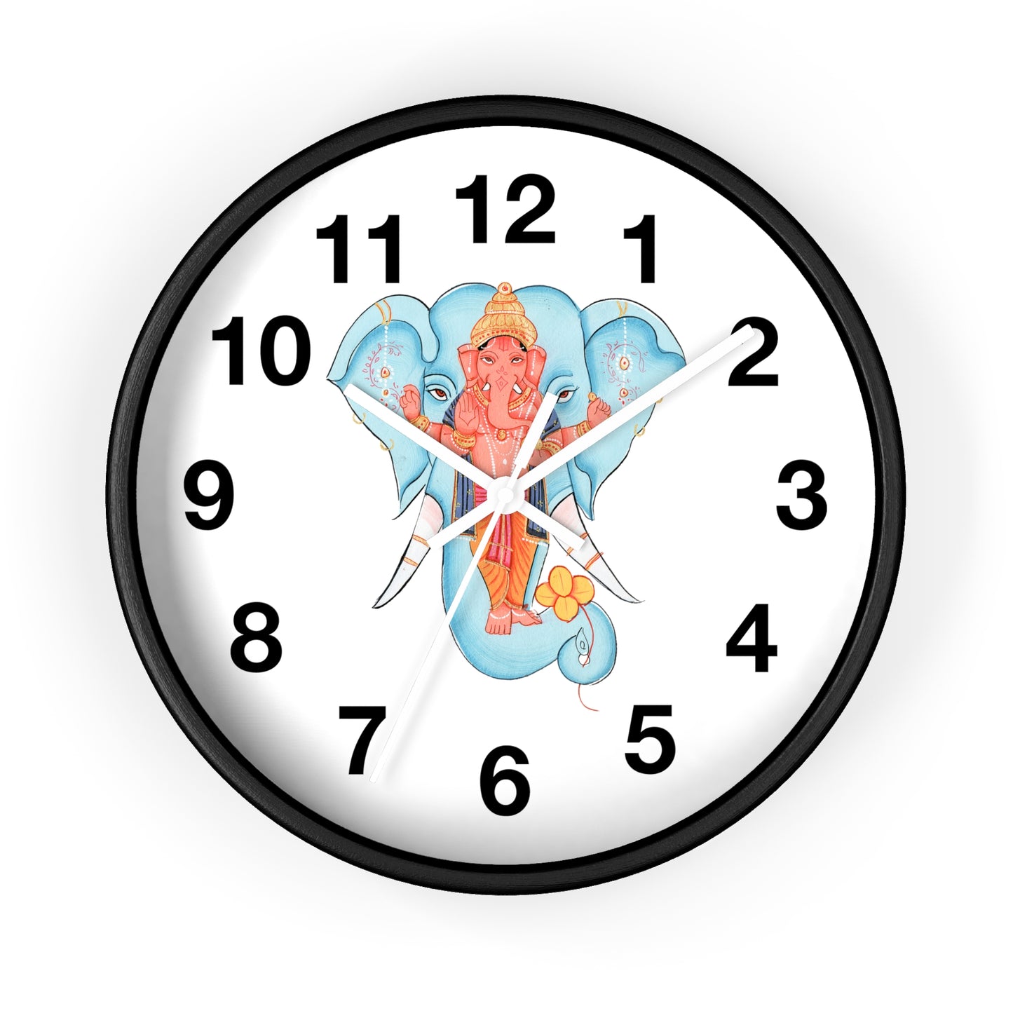Ganesha Wall Clock, Hindu Home Decor, Spiritual Gift, Boho Wall Art, Timeless Decoration, Unique Timepiece
