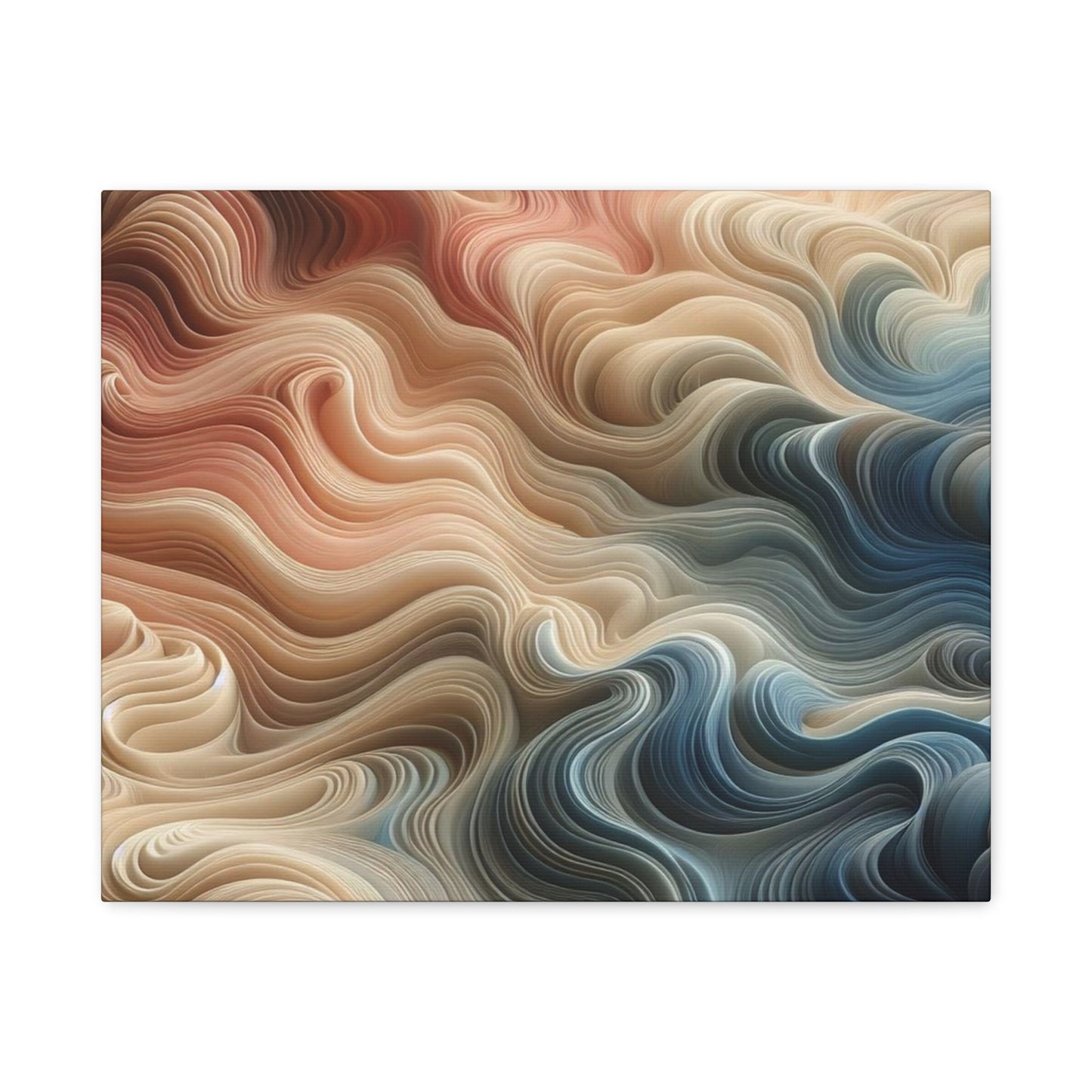 Abstract Swirl Matte Canvas Wall Art — Fluid Earth Tones, Stretched 1.25"